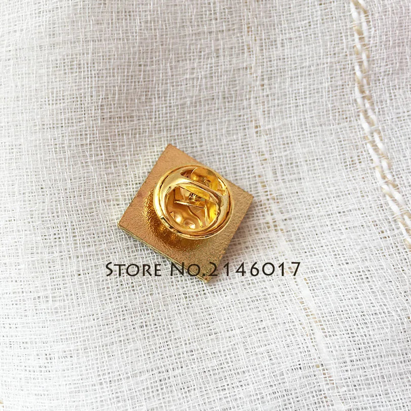 15mm Masonic Black White Checkered Rug Floor Brooch Blue Lodge Lapel Pin for Freemason Mosaic Pavement Pins Badge Free Masons