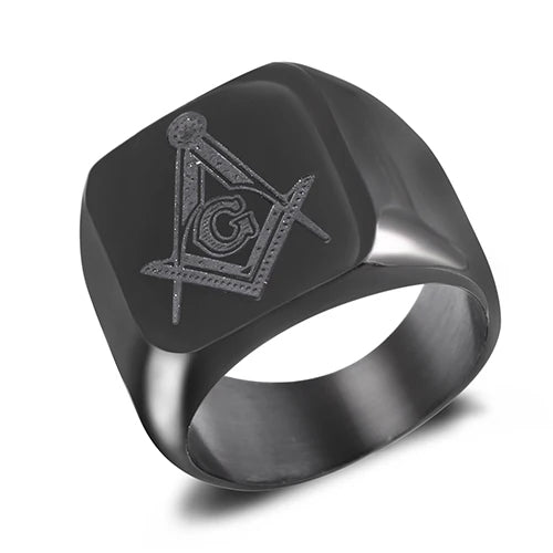 316L Stainless Steel Masonic Ring for Men, master masonic signet ring, free mason ring jewelry