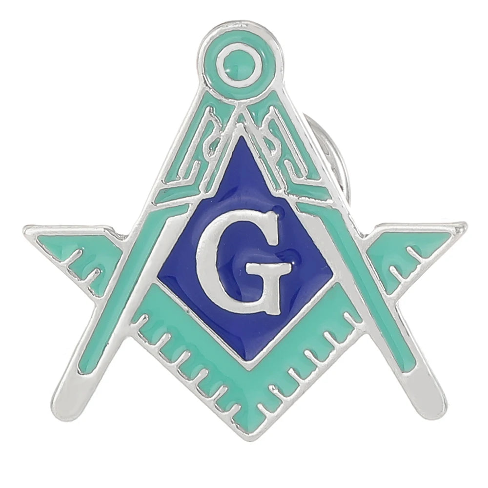 8 Styles Classic Masonic Symbols Design Enamel Pins Freemason Emblem Flag Shaped Golden Brooches
