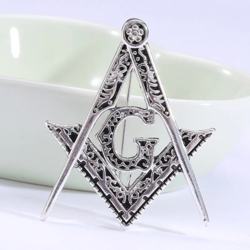 freemason lapel pin Gift Metal Craft Custom Pins Freemasonry Square & Compasses G Masonic Freemason Lapel Pin Badge