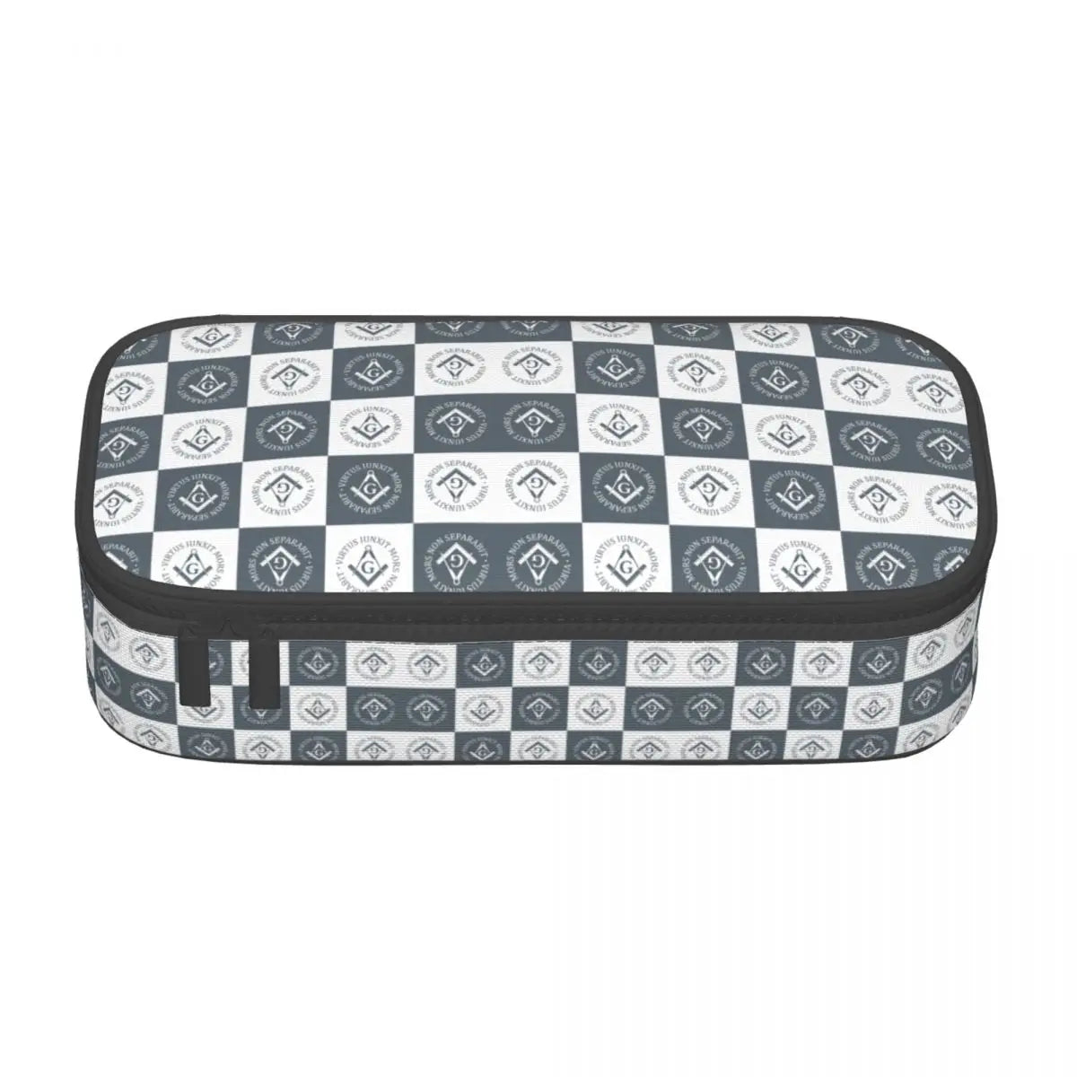 Custom Cute Gold Square Compass Masonic Freemason Pencil Cases for Freemasonry Mason Pencil Pouch School Accessories