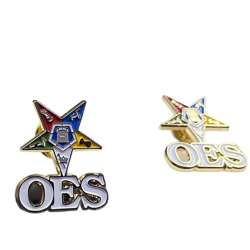 Enamel OES Masonic Lapel Pin - Oriental Star Shield Symbol Badge with 32nd Degree Lettering, 1921 Year & 36th President Design, Vibrant Colors for Freemasonry Events, Casual Attire - Durable Enamel Pin for Men & Women, Masoni