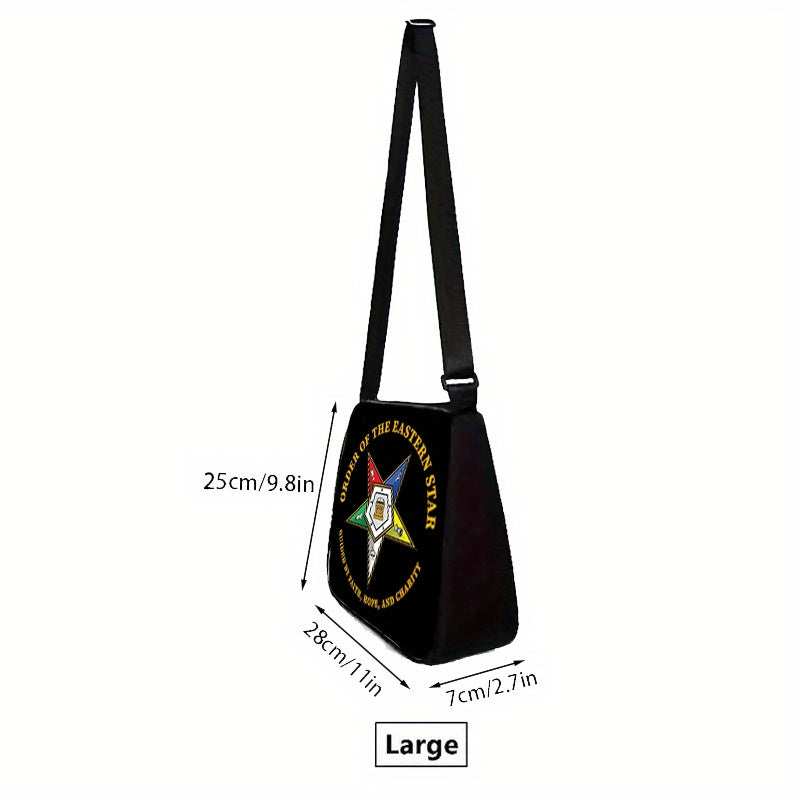 2pcs OE Freemason Sistar Oriental Star Printed Large Shoulder Bag, suitable for team travel and meetings. Lightweight, stylish, with clear and simple prints, it is a gift for friends and mothers, suitable for leisure outings