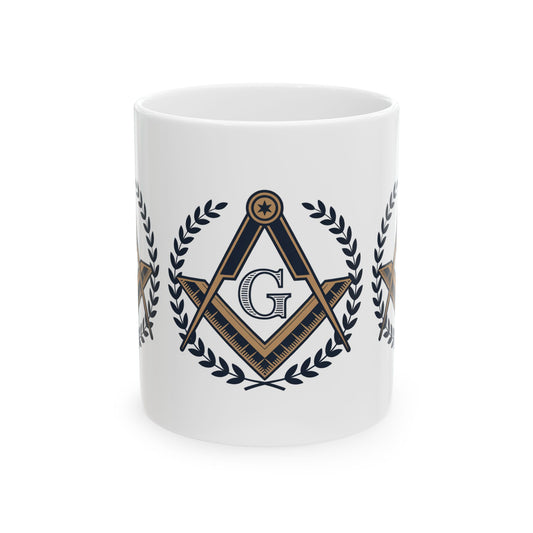 Freemasonry Ceramic Mug — 11oz & 15oz Masonic Coffee Cup