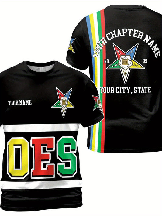 [OES Masonic T-Shirt] Men's Order of the Eastern Star OES Masonic T-Shirt - Vintage Emblem, Soft Everyday Shirt for OES Members | Chapter & Year, Brotherhood Apparel | Sizes S-5XL, Machine Washable, Fraternity Gift, Lodge Clo