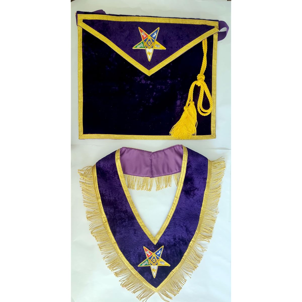 Men'S Masonic Master OES Hand Embriodered Worthy Patron Matron Apron - Purple with OES Star Emblem & Collar Set, Freemasonry Apparel, Masonic Ceremony, Standardized Design, Durable Fabric, Handcrafted Regalia, Men Boxer Short
