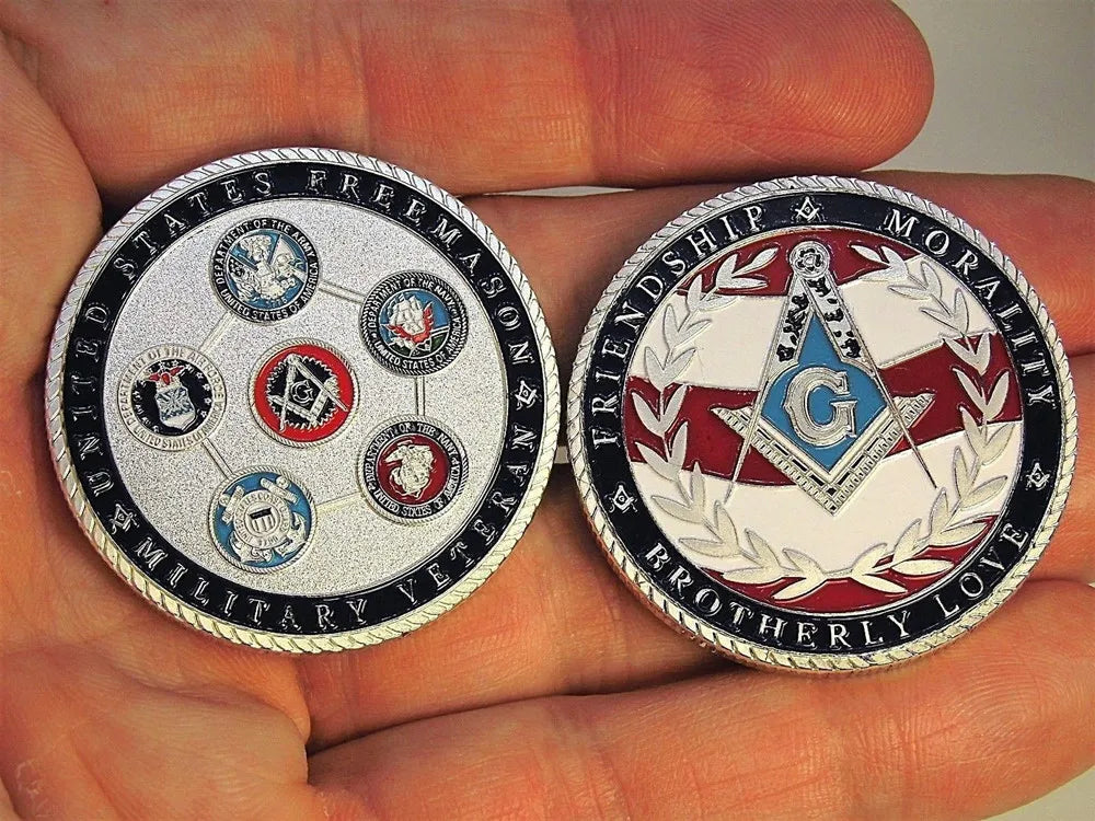 US Army Marine Air Force Masonic Freemason Freemasonry Challenge Coin