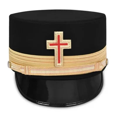 High Quality Factory Price Cheap Top Quality Handmade Embroidery Round Shape Brimmed Peak Hats for Freemasonry Masonic Regalia