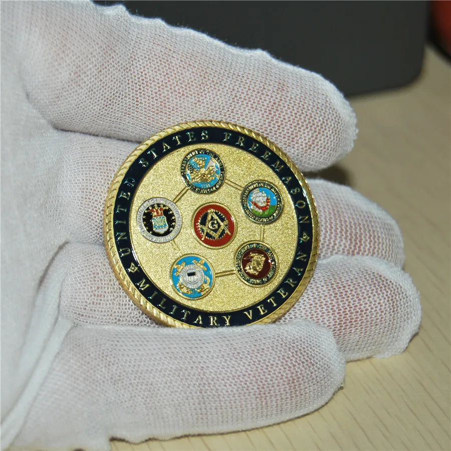 US Army Marine Air Force Masonic Freemason Freemasonry Challenge Coin
