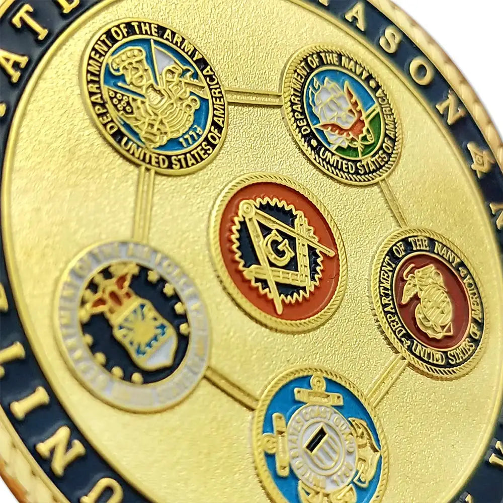 US Army Marine Air Force Masonic Freemason Freemasonry Challenge Coin
