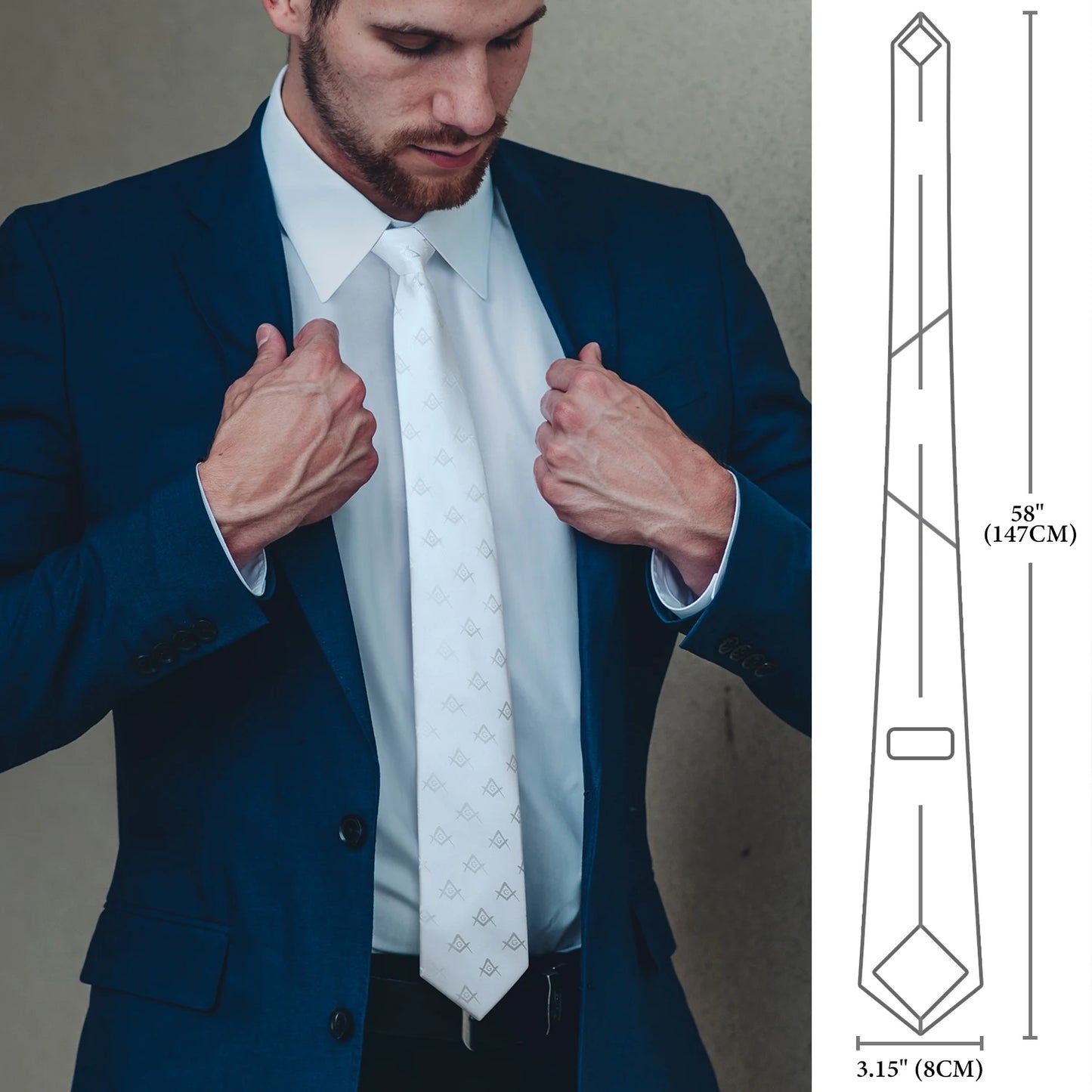 AMITER Freemason Masonic neckties for men ,Masonic Gifts for Men.