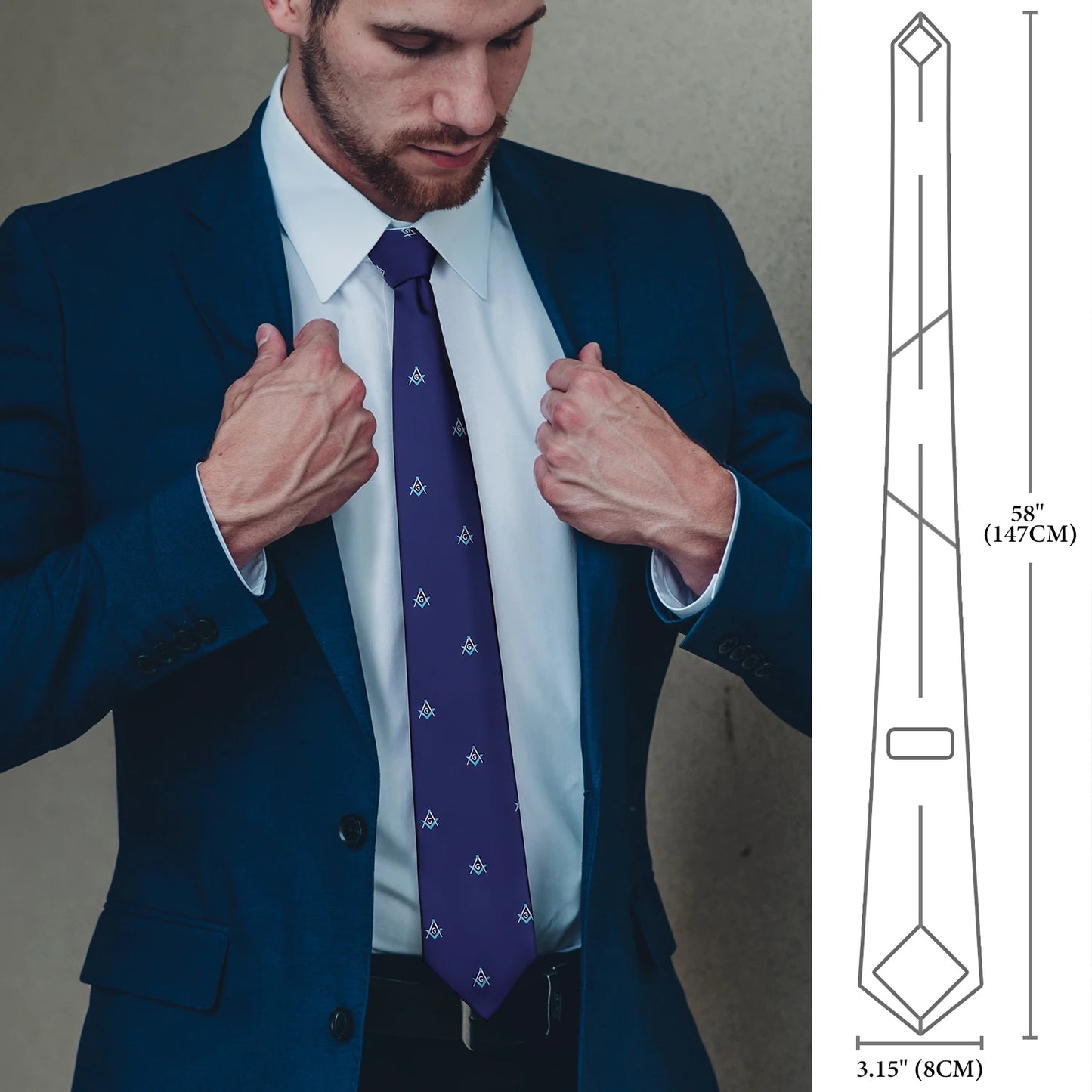 AMITER Freemason Masonic neckties for men ,Masonic Gifts for Men.