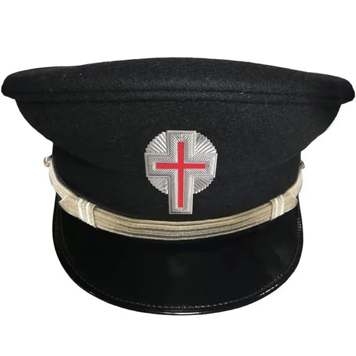 High Quality Factory Price Cheap Top Quality Handmade Embroidery Round Shape Brimmed Peak Hats for Freemasonry Masonic Regalia