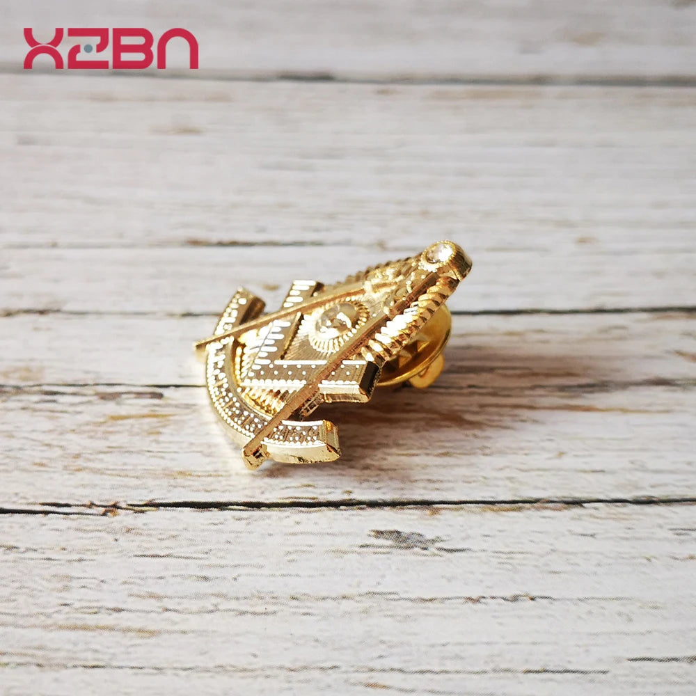 Masonic Lapel Pins Freemasonary Badge Mason Freemason Past Master Sun god face gilded men and women brooch Member Memorial