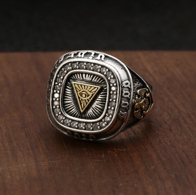 Adjustable Ring 925 Sterling Silver Jewelry Masonic Mens Signet Rings