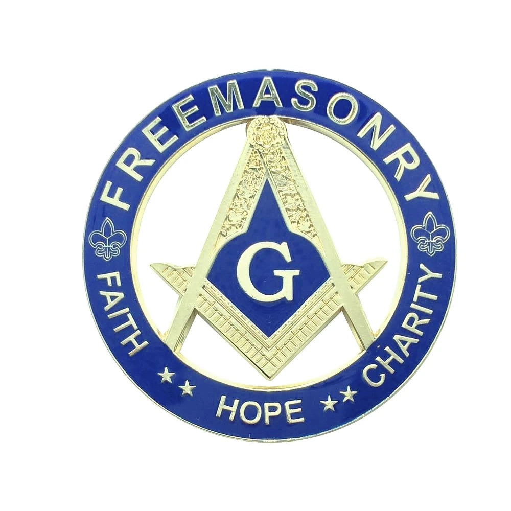 Masonic Car Emblems 3" Compass And Square Masons Auto Truck Multi Motorcycle Decal Badge Sticker With Red Adhesive