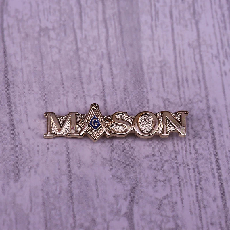 tone Masonic brooch square and compass Freemason gift