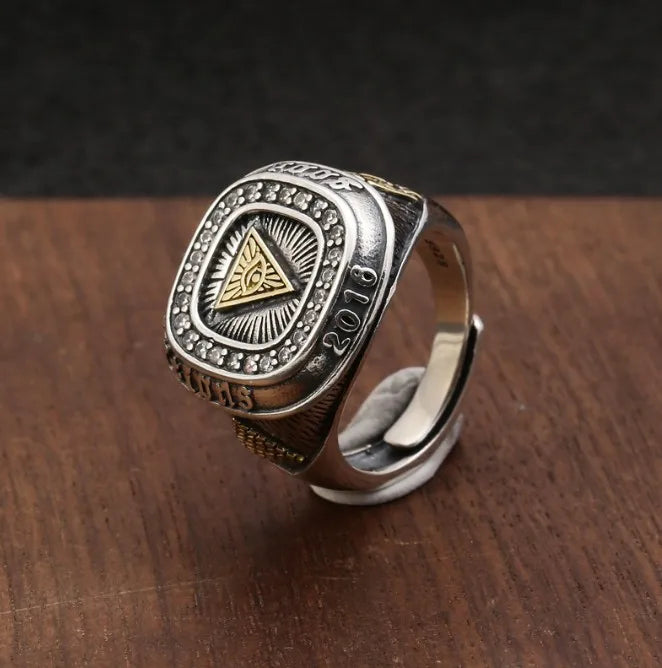 Adjustable Ring 925 Sterling Silver Jewelry Masonic Mens Signet Rings