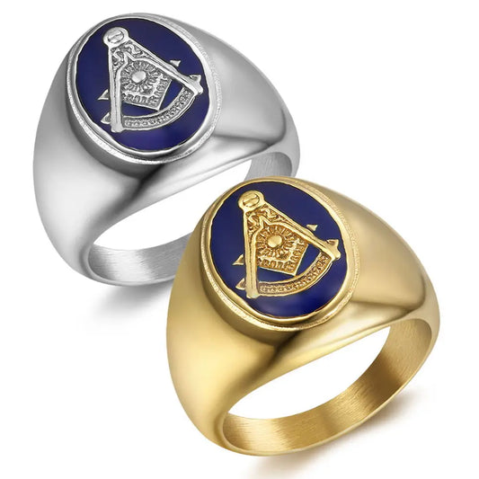 New gold silver color Freemasonry Free Mason Symbol Gold Tone Men's