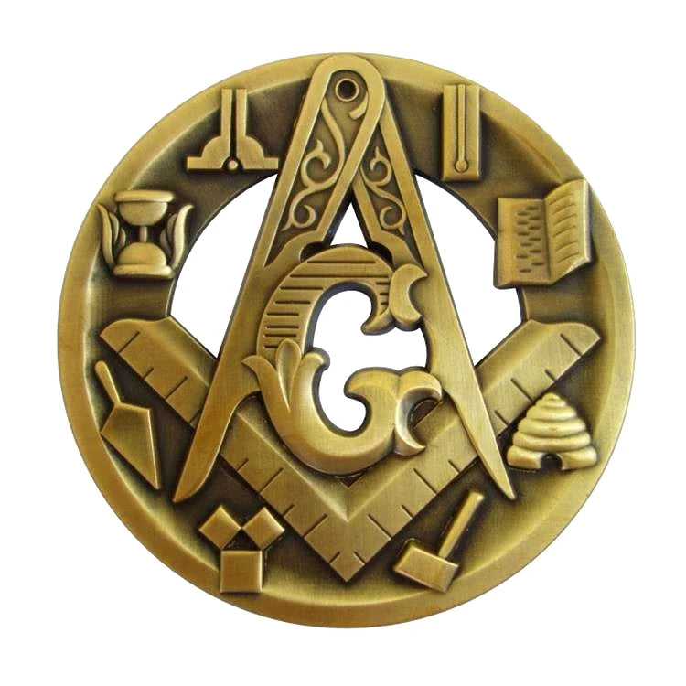 Masonic Car Emblems 3" Compass And Square Masons Auto Truck Multi Motorcycle Decal Badge Sticker With Red Adhesive