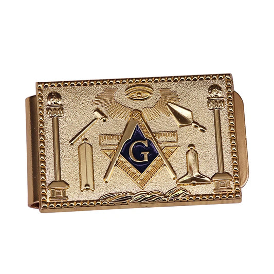 Luxurious Golden Masonic Money Clip Cool Vintage Memorabilia Collection