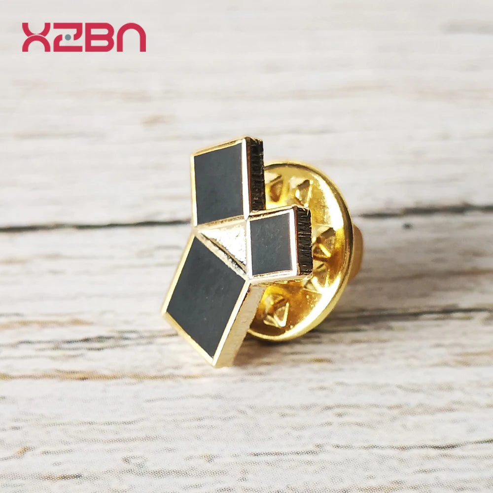 Masonic black Lapel Pins Blue Freemasonary Badge Mason Freemason  the 47th problem of Euclid gold plated Zinc Alloy Material