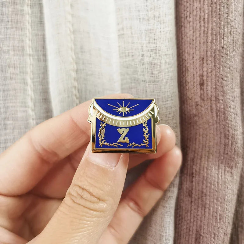 Apron Lapel Pins Masonic 4 Degree Secret Master Freemason Z Eye Hard Enamel Metal Badge Free Masons Gift