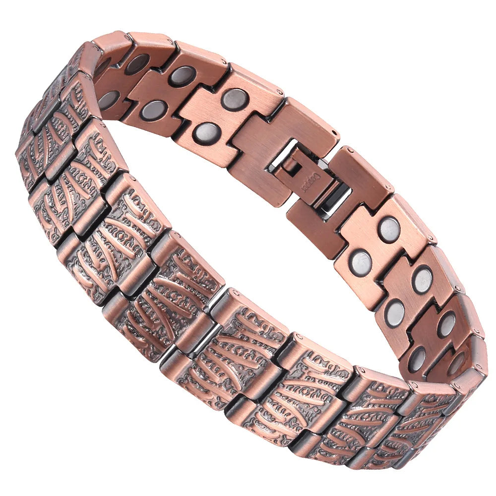 Men's Bio-Magnetic Jewelry Adjustable Magnetic for Pain Relief Gold Copper Masonic Design for Weddings Gifts