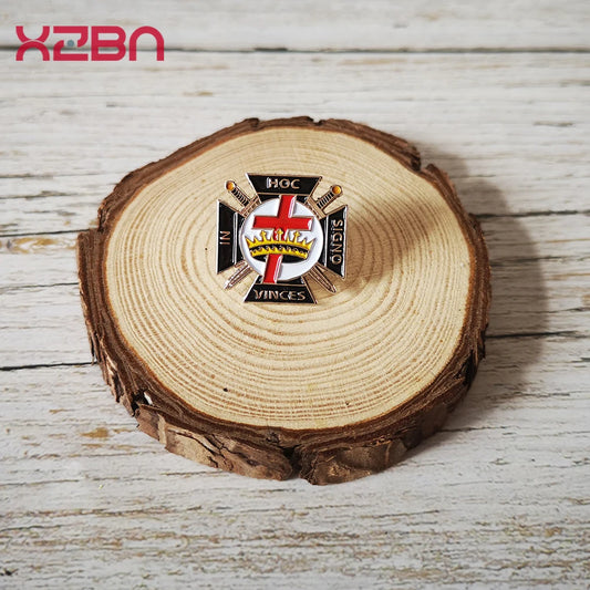 Masonic Lapel Pins Badge Mason Freemason  Knight Templar Size 1.9cm Zinc Alloy Material Sliver plated Exquisite souvenirs gifts