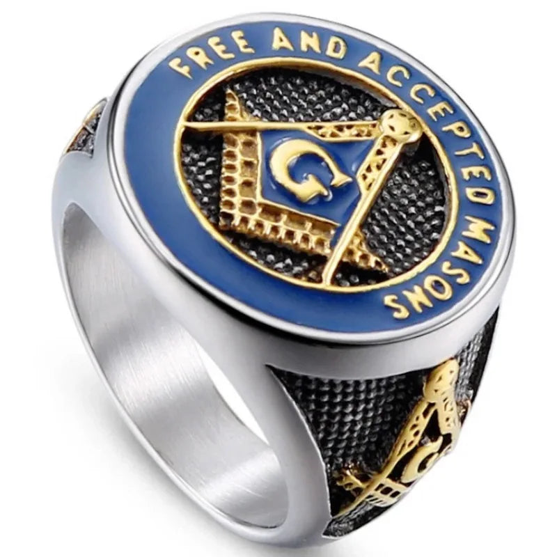Latest Silver Plated Mens Knights Templar Masonic Ring