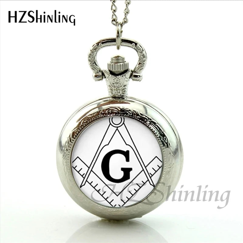 2017 New Arrival Freemason Symbol Pocket Watch Steampunk Masonic Free Mason Freemason Illuminati Locket Pocket Watch Necklace