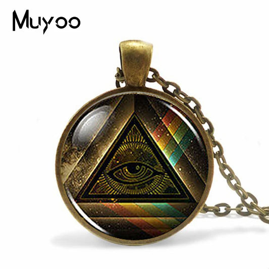 Steampunk Masonic Free Mason Freemason Illuminati Pendant Satanism Necklace Classic Movie Symbolism Vintage Gifts