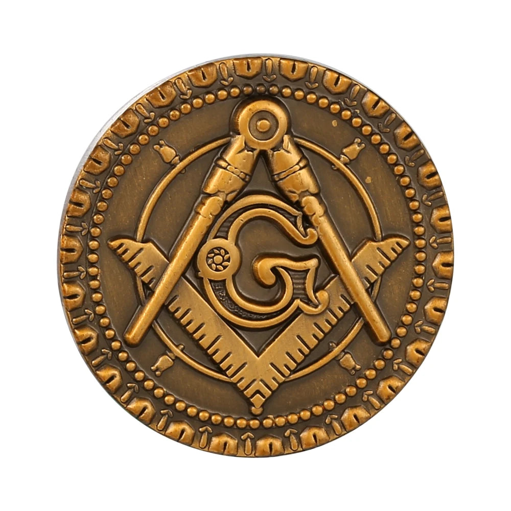 Mason Freemason Masonic Brooches Lapel Pin Badge Round