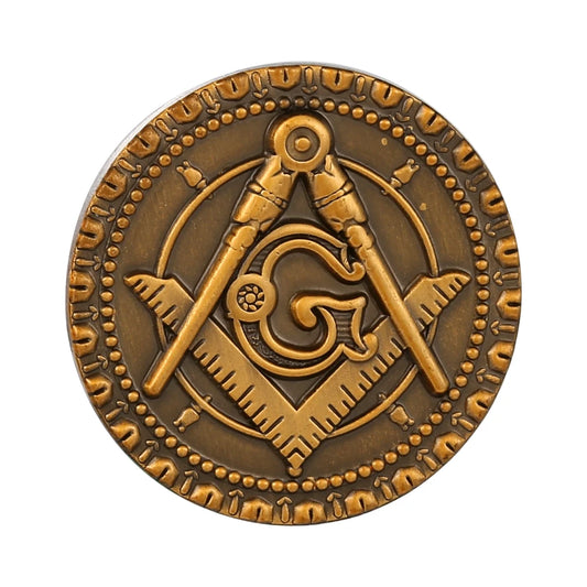 Mason Freemason Masonic Brooches Lapel Pin Badge Round