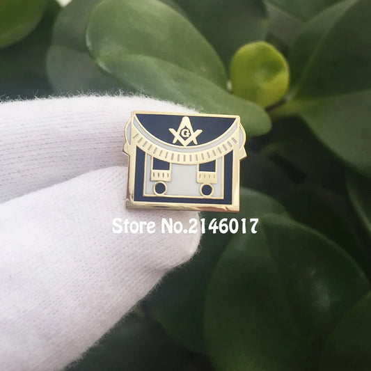 Mason Freemason Square and Compass Apron Lapel Pins Masonic Enamel Badge Free Masons Metal Craft Blue Lodge