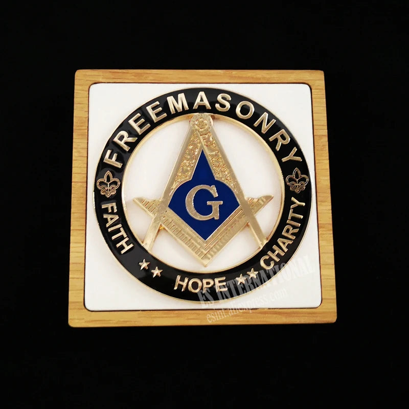 Masonic Car emblem "FAITH HOPE CHARITY "Badge Mason Freemason  Size 3'' NO.20 Symbol Gift for Freemason cloth accessories