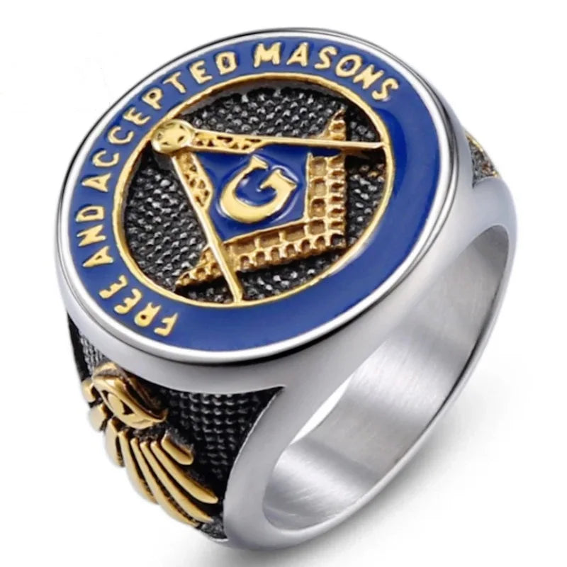 Latest Silver Plated Mens Knights Templar Masonic Ring