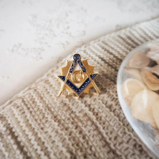Masonic Lapel Pin Square and Compass Lapel Pin Badge with Butterfly Clutch Freemasonry Symbol Gift for Freemason, 0.75"