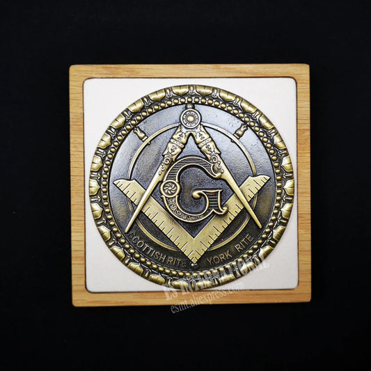 Masonic Car emblem " Compass and Square G "Badge 3D Mason Freemason  Size 3'' NO.45 Symbol Gift for Freemason cloth accessories