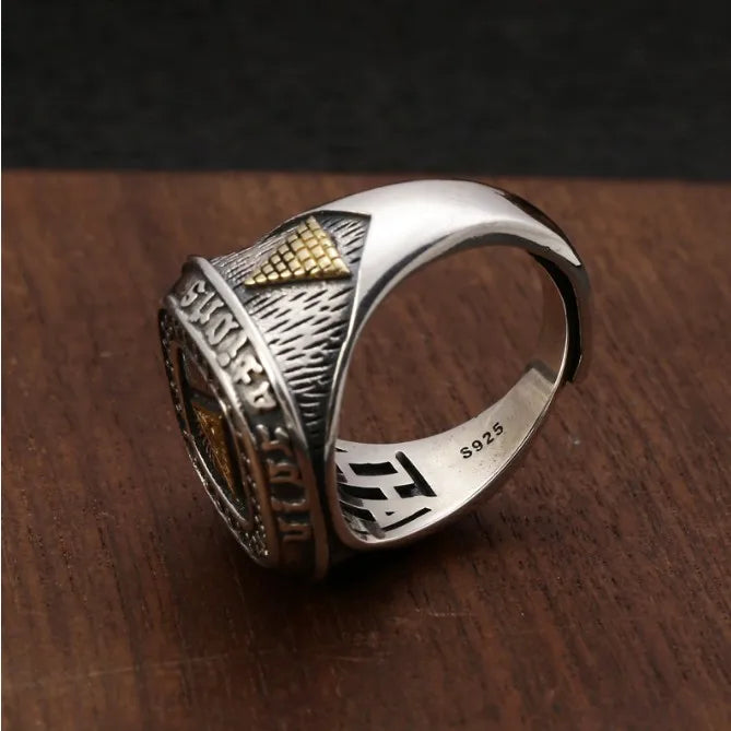Adjustable Ring 925 Sterling Silver Jewelry Masonic Mens Signet Rings