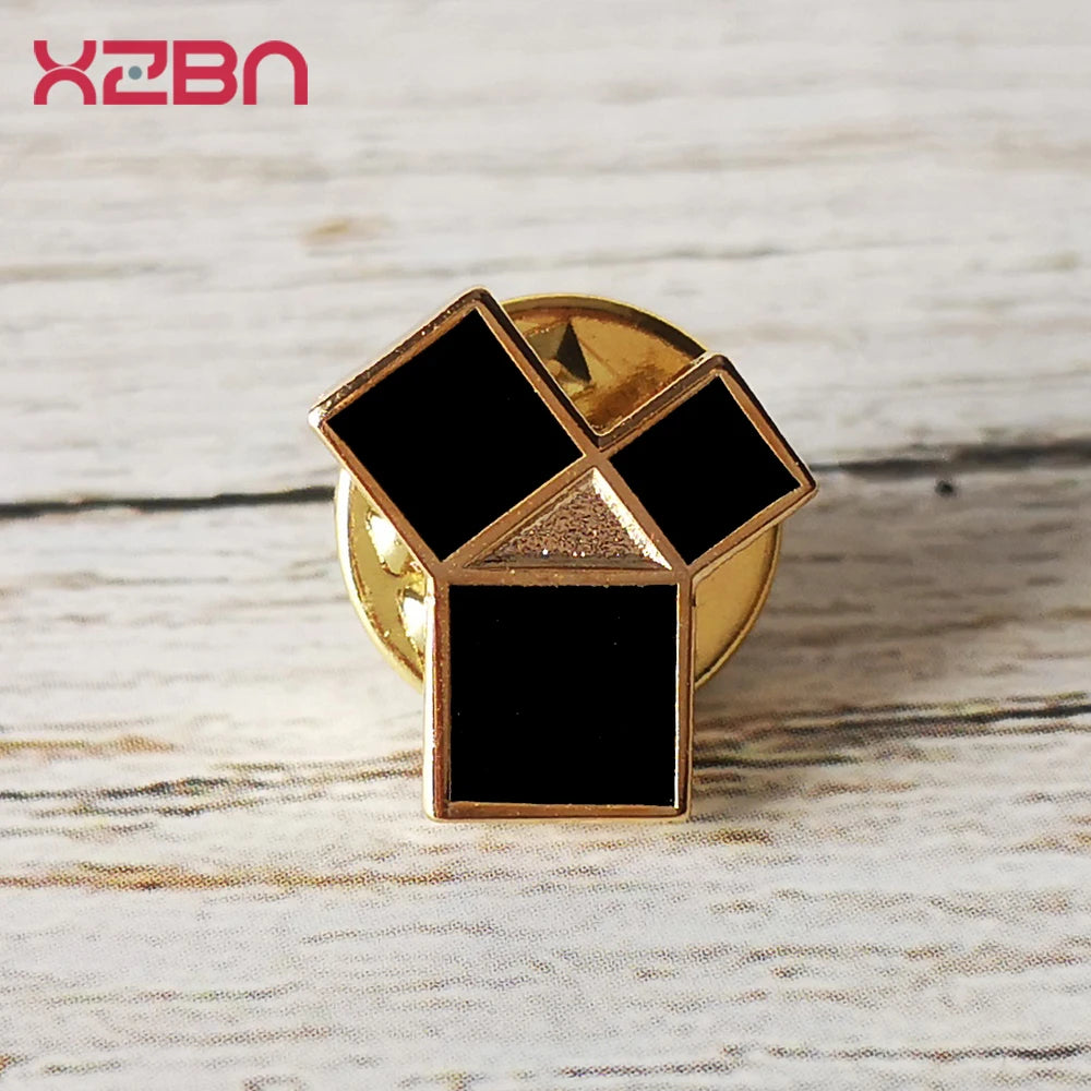 Masonic black Lapel Pins Blue Freemasonary Badge Mason Freemason  the 47th problem of Euclid gold plated Zinc Alloy Material