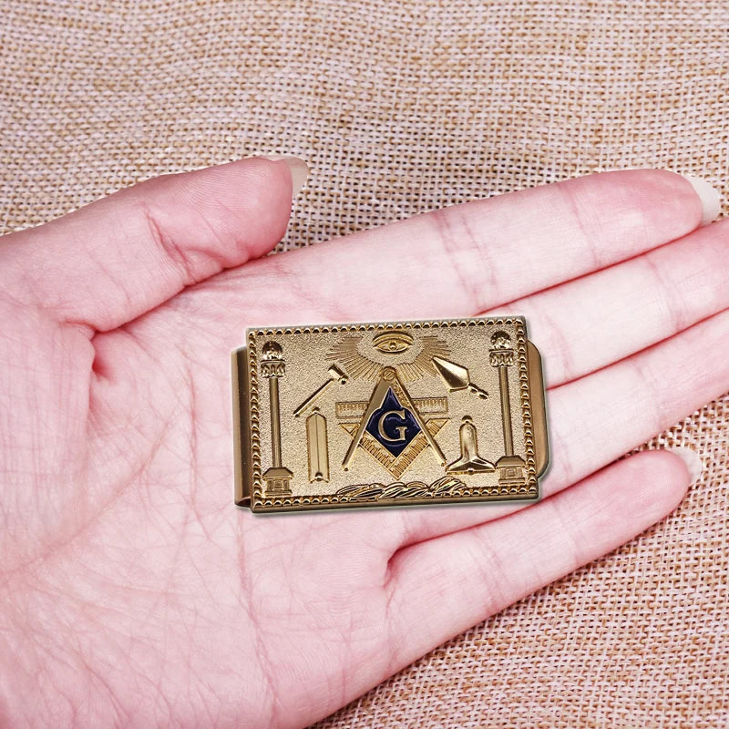 Luxurious Golden Masonic Money Clip Cool Vintage Memorabilia Collection