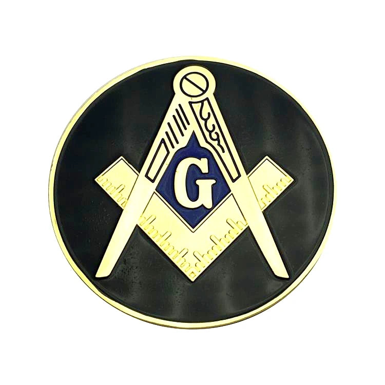 Masonic Car Emblems 3" Compass And Square Masons Auto Truck Multi Motorcycle Decal Badge Sticker With Red Adhesive