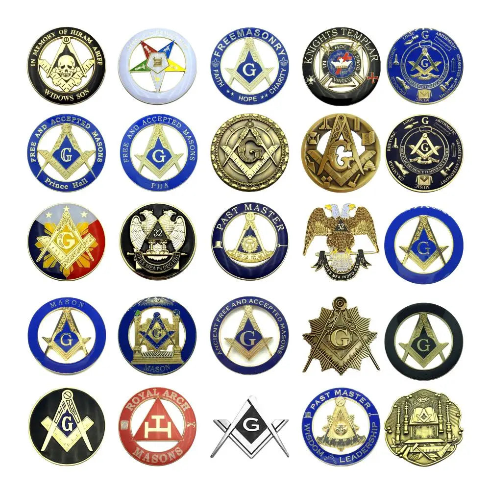 Masonic Car Emblems 3" Compass And Square Masons Auto Truck Multi Motorcycle Decal Badge Sticker With Red Adhesive
