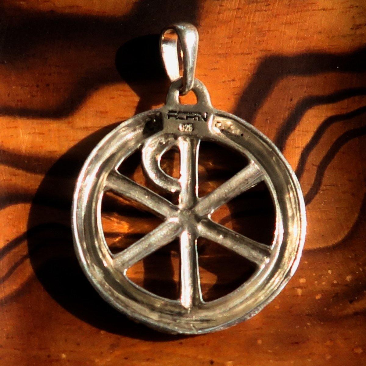 Ancient Chi Rho Sterling Silver Christian Monogram Pendant Christogram