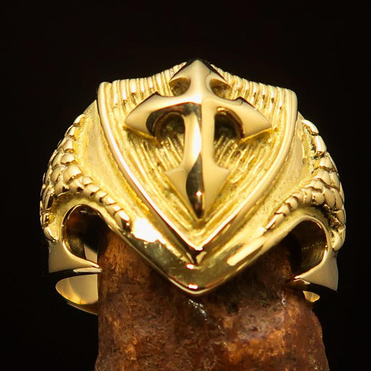 Nicely crafted Men's Knight Costume Brass Ring Templar Cross