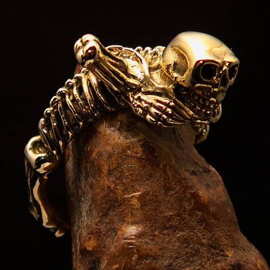 Men's Brass Costume Band Ring Alien Skeleton Skull