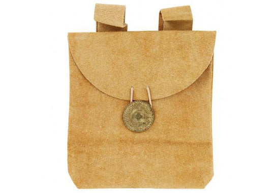 Medieval Golden Suede Leather Pouch