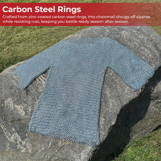 Medieval Knight's Half-Sleeve Chainmail Shirt Hauberk