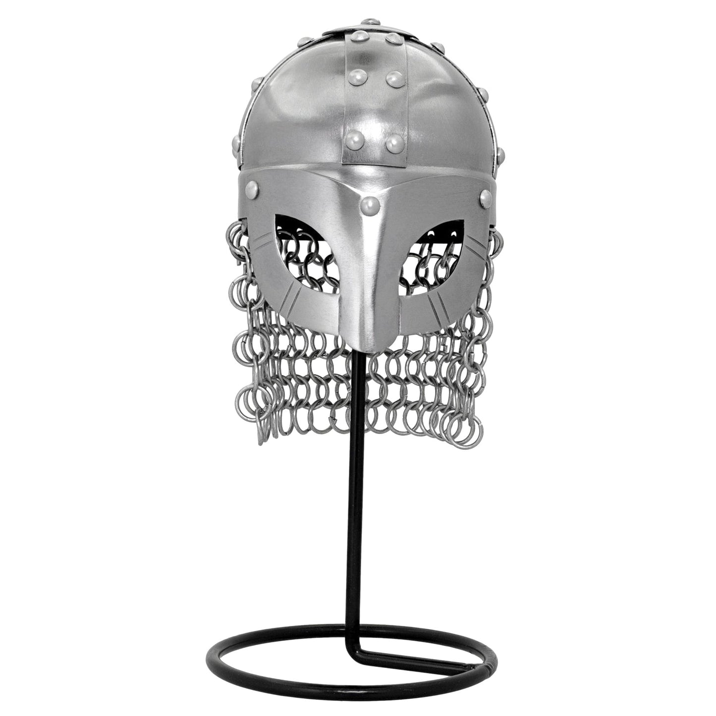 Miniature Viking Combat Helmet Display With Stand